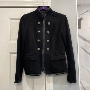 INC Black Military-Style Zip-Up Jacket
